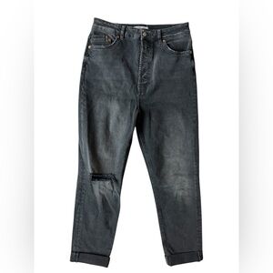 WE THE FREE BUTTON FLY BLACK ZURI MOM JEANS SIZE 31